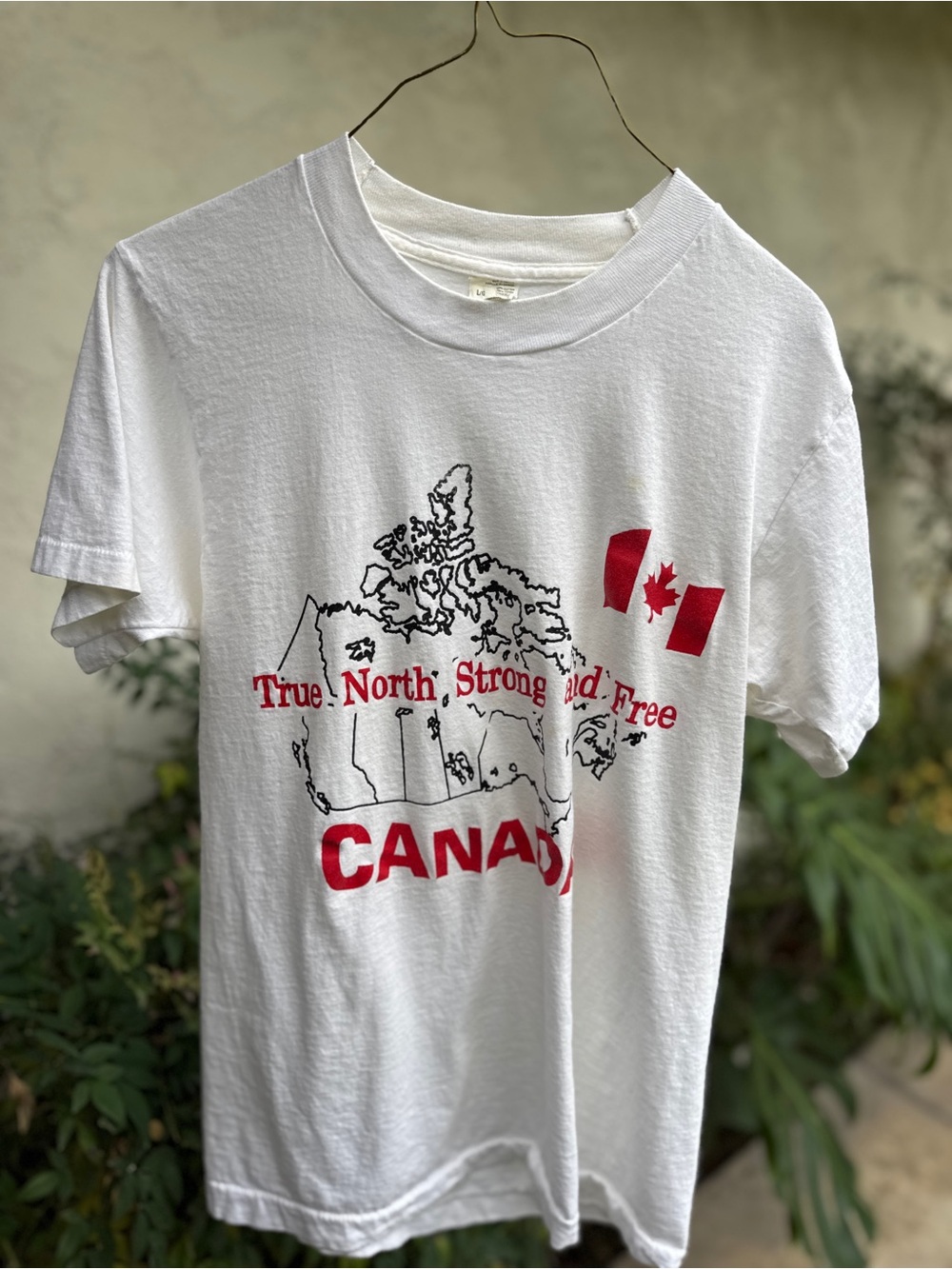 Fruit of the Loom White Canada Graphic Tee with Red Print